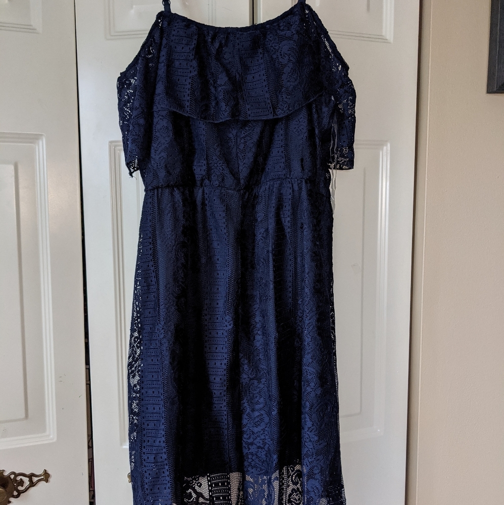 High low ruffle off shoulder dress